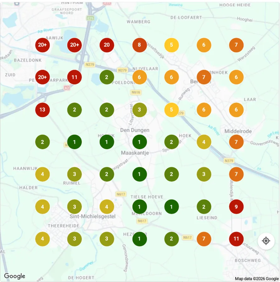 Google Maps-scan van Patrick's Dakonderhoud op 6 augustus, na