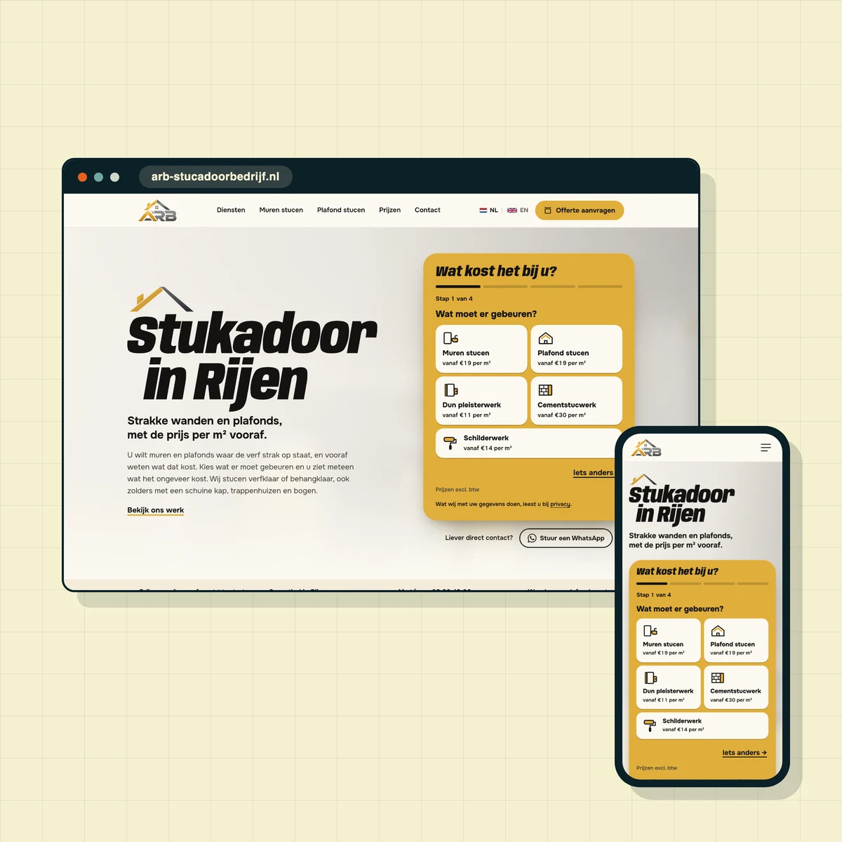 Website die ik maakte voor ARB Stucadoorbedrijf
