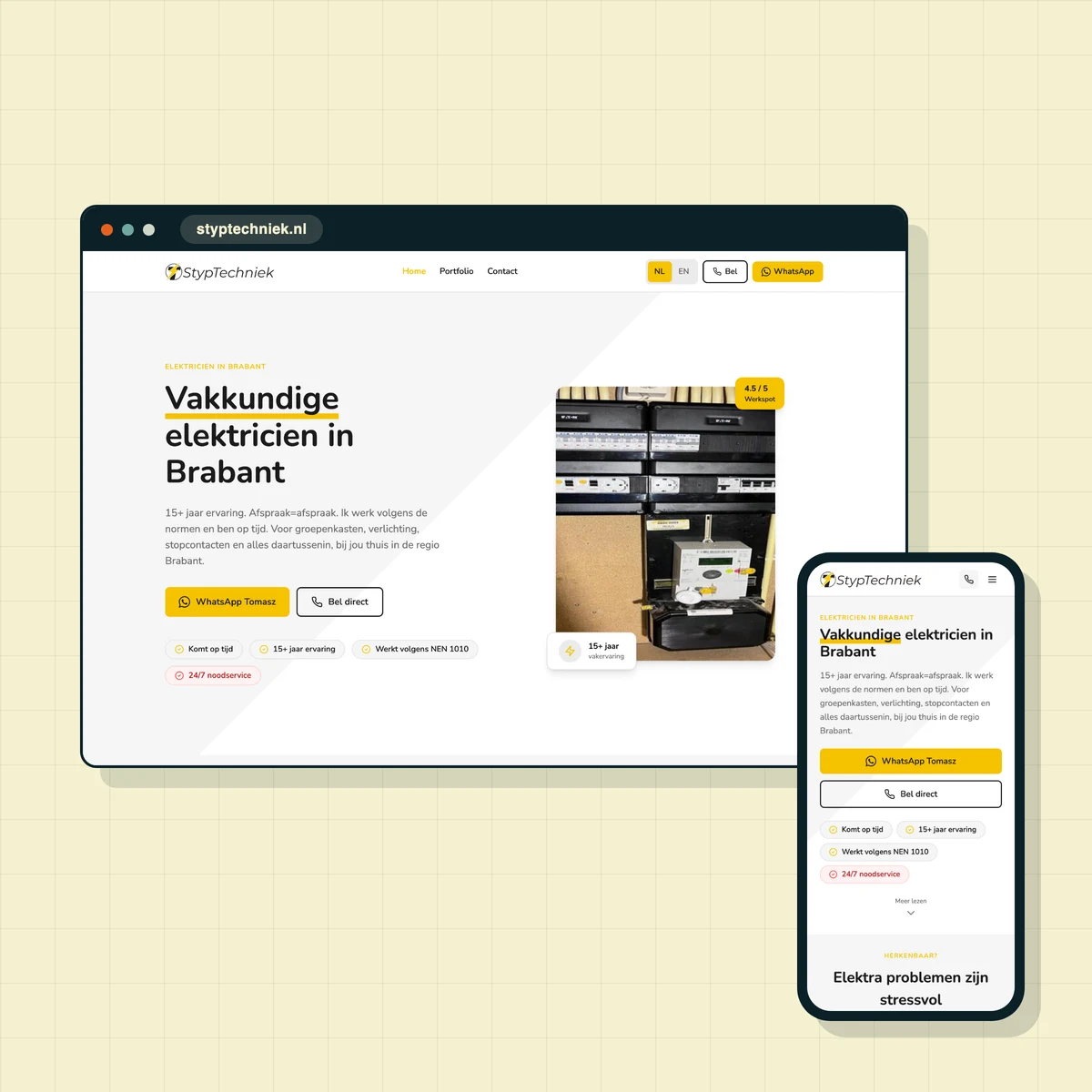 Website die ik maakte voor Styp Techniek